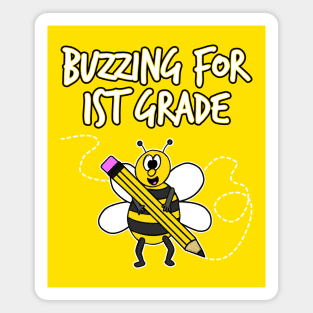 Back To School Bee, Buzzing For 1st Grade Magnet